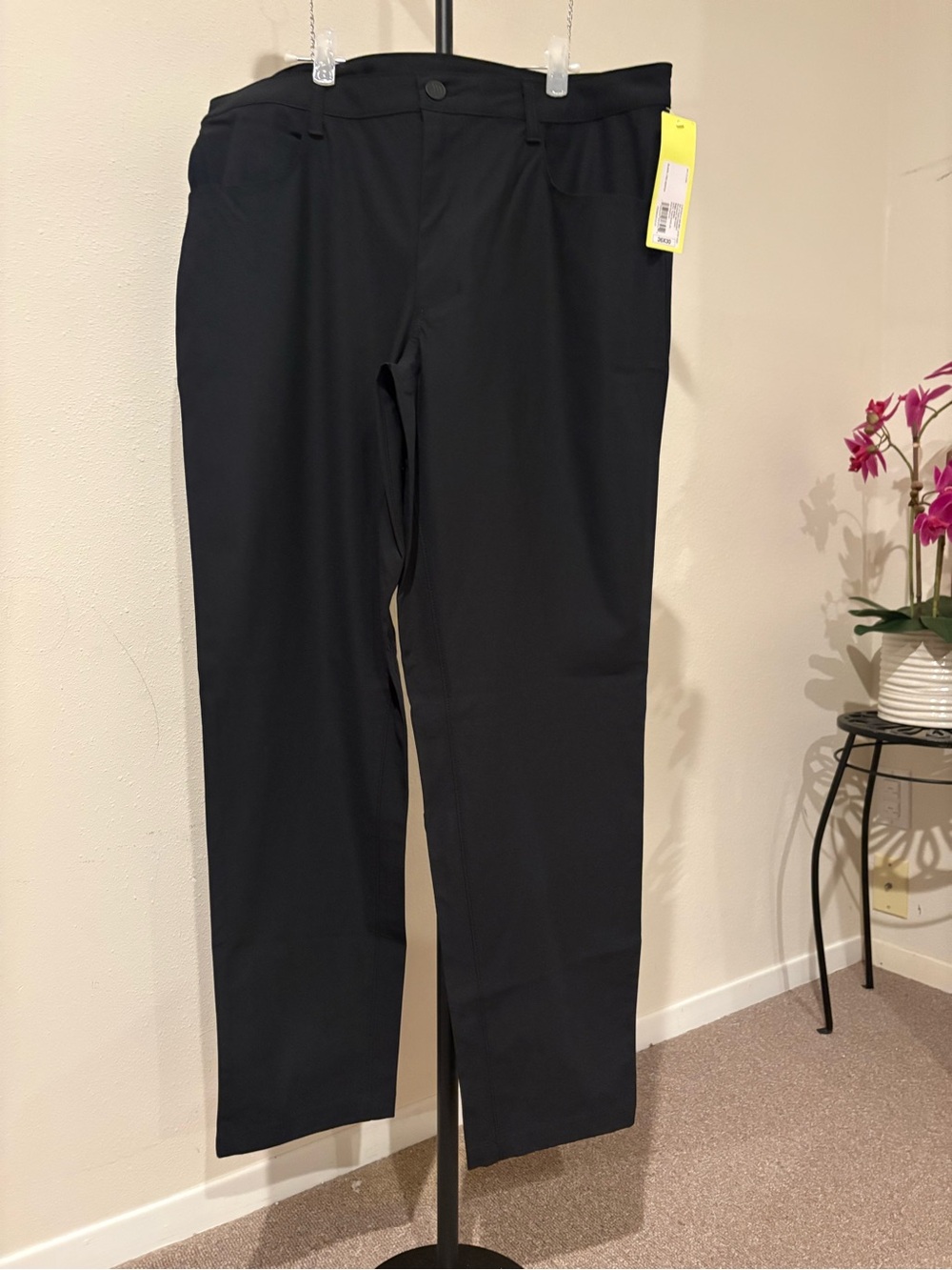 all in motion black men’s golf stretch straight legs pants 36X30